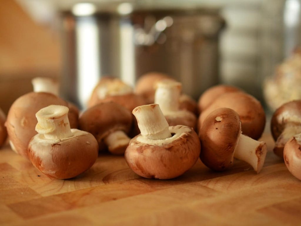 Brown Mushroom Lot on Brown Surface