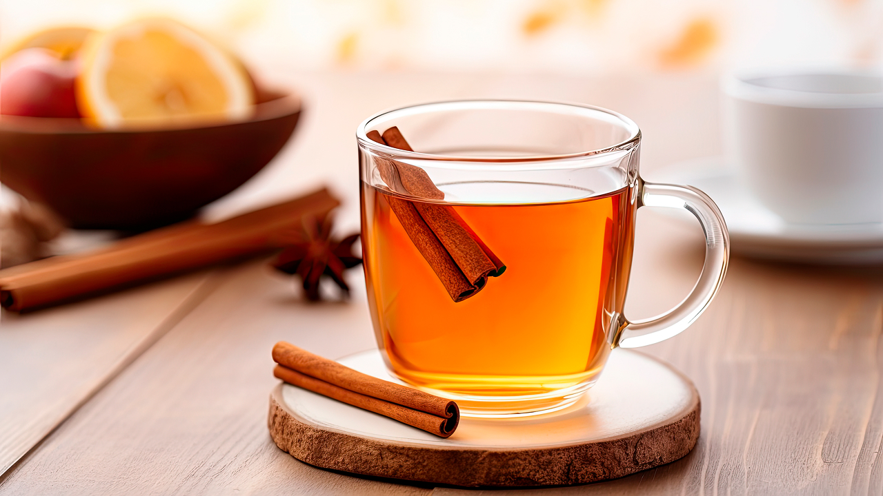 A cup of hot cinnamon tea