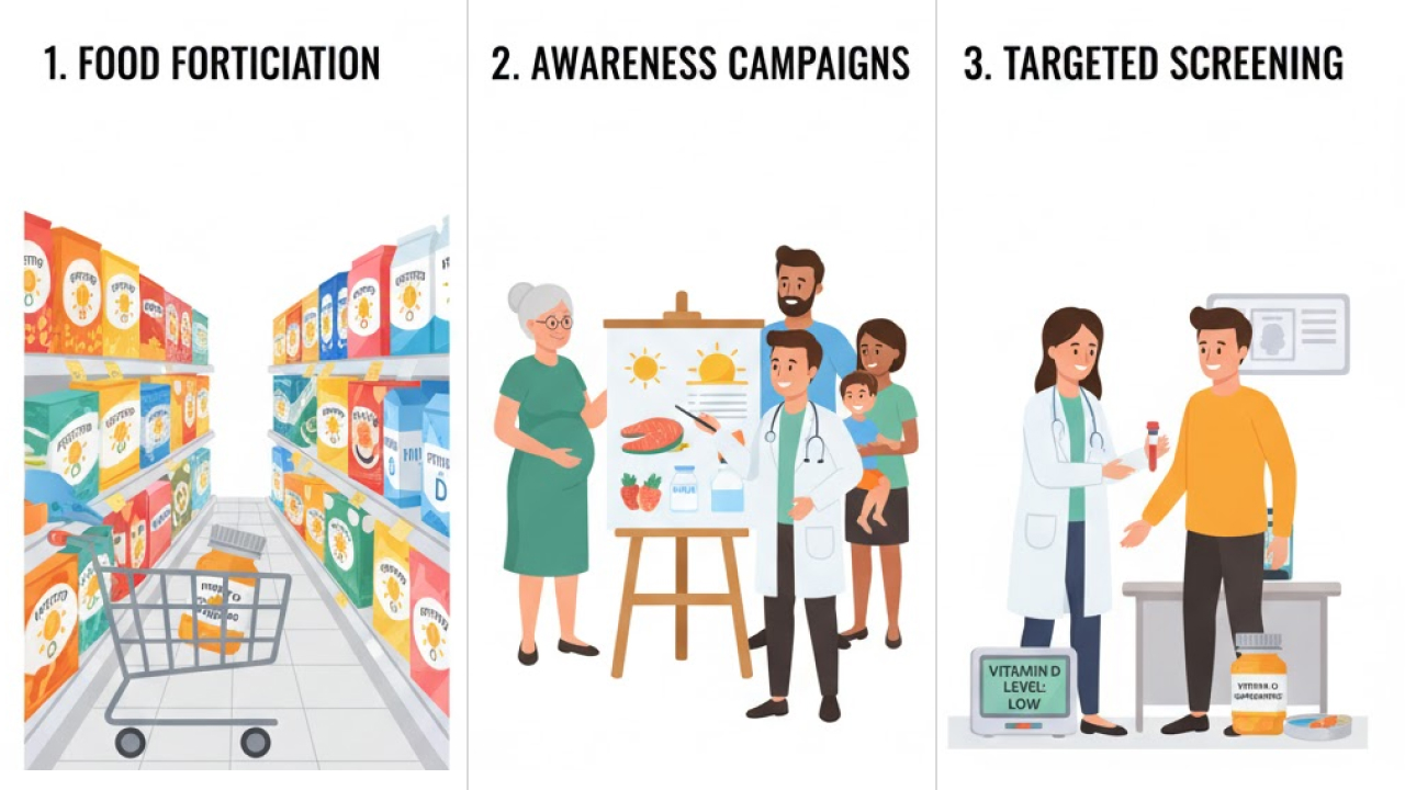 Three scenarios describing what you should do for vitamin D deficiency