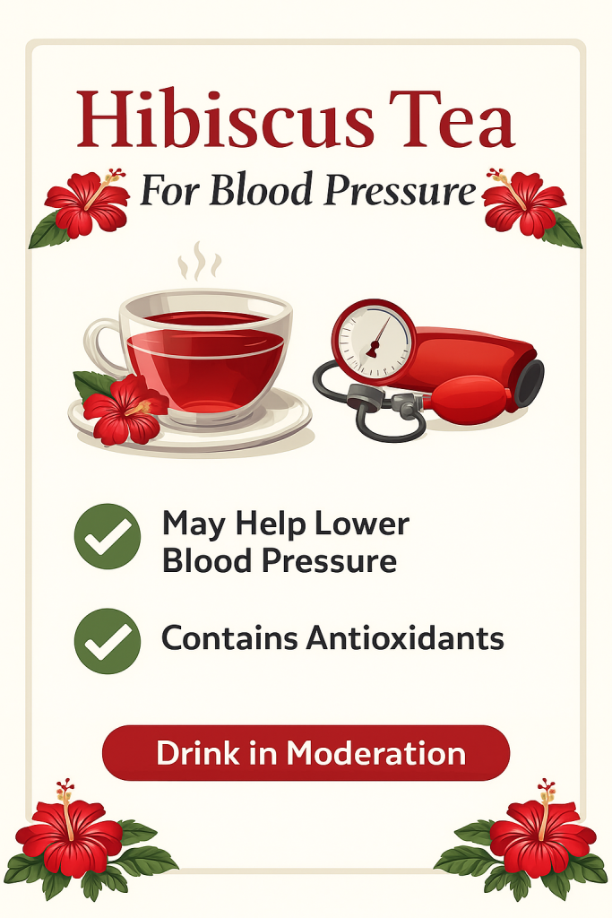 Infographic for hibiscus tea for blood pressure