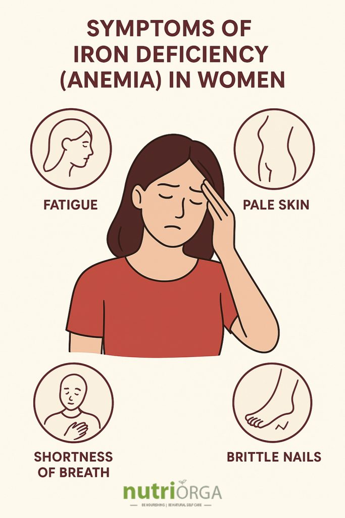 infographic for symptoms of anemia in women